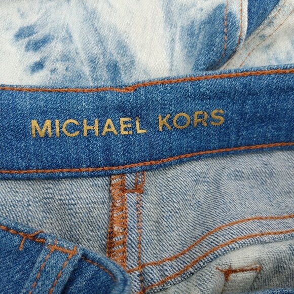 Michael Kors Tie Die Denim Skirt Full Length Maxi Skirt Size 0 - Picture 2 of 9